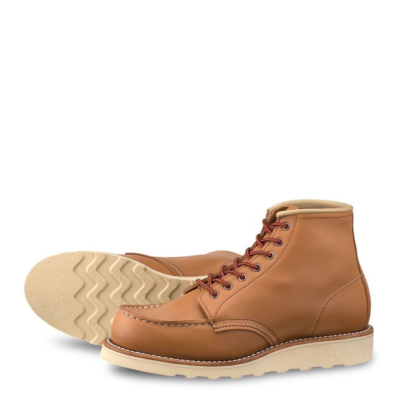 Red Wing Boots | 6-Inch Classic Moc | Tan - Women's Short Boot in Tan Boundary Leather