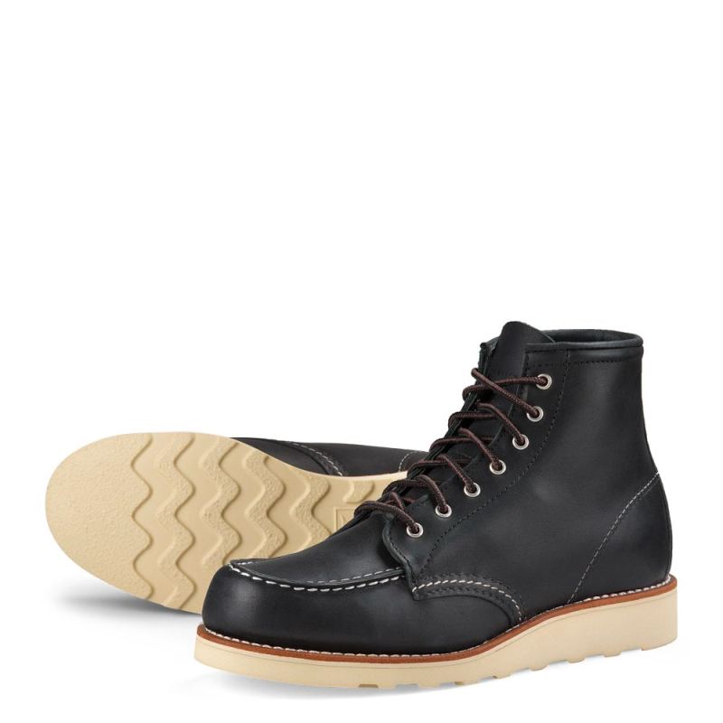 Red Wing Boots | 6-Inch Classic Moc - Black - Women's Short Boot in Black Boundary Leather