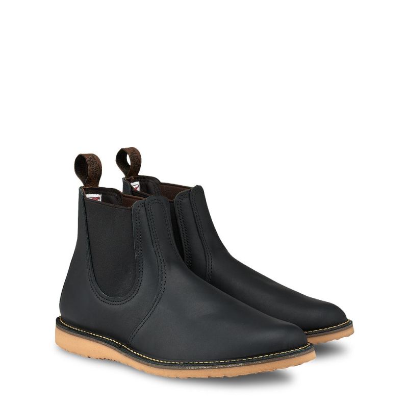 Red Wing Boots | Weekender Chelsea | Black - Men's 6-Inch Boot in Black Harness Leather