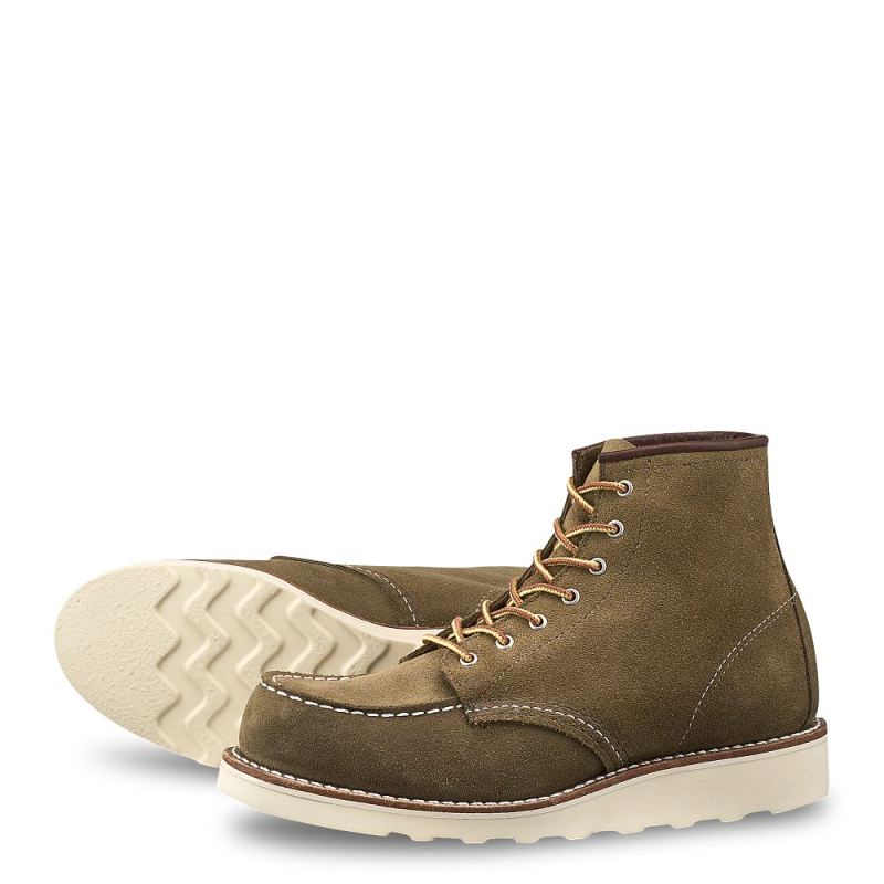 Red Wing Boots | 6-inch Classic Moc - Olive - Women's Short Boot in Olive Mohave Leather