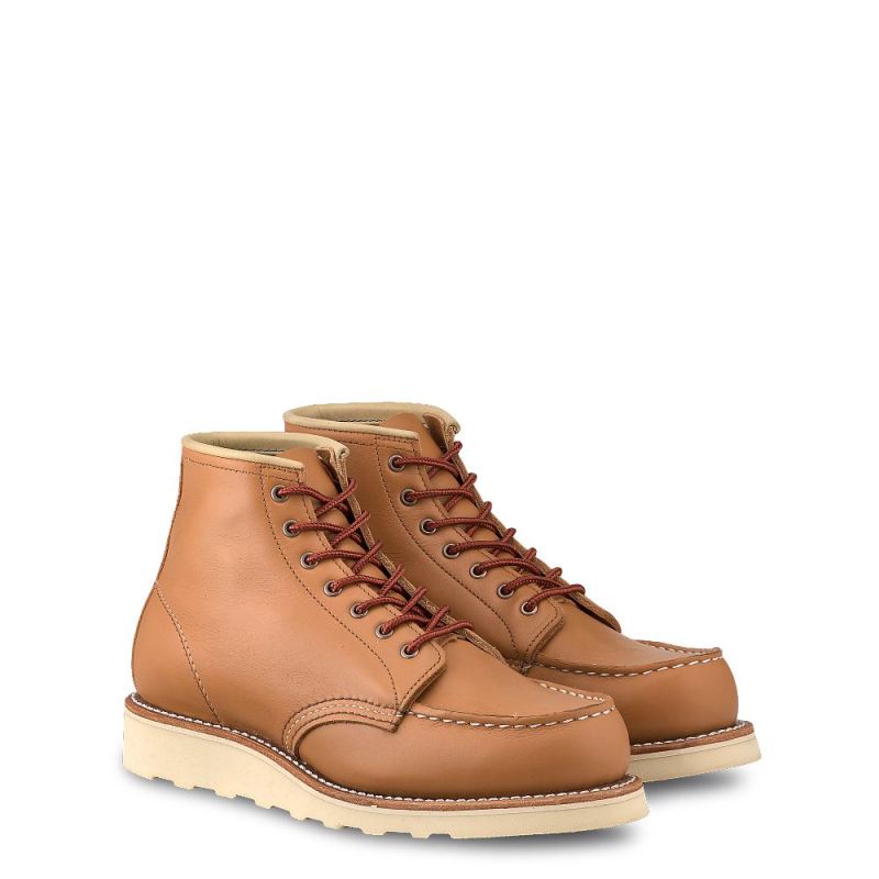 Red Wing Boots | 6-Inch Classic Moc - Tan - Women's Short Boot in Tan Boundary Leather